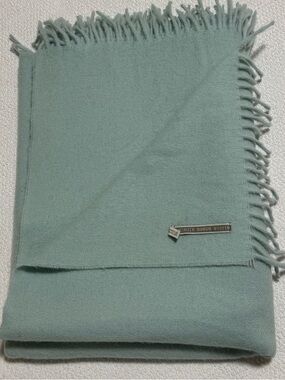 Patmos Throw by Alicia Adams Alpaca Blanket Cover Shawl Aqua Solid Cover Fringe